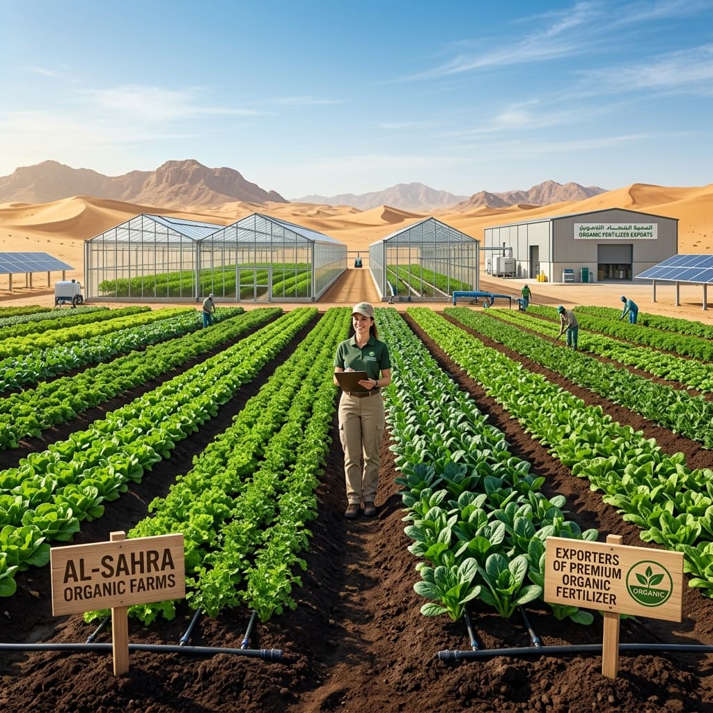 Organic farming in desert agriculture background